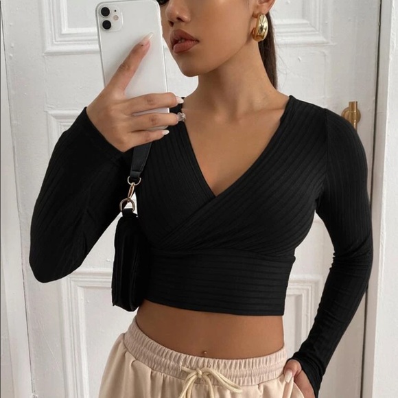 Solid Ribbed Tee - Picture 2 of 6